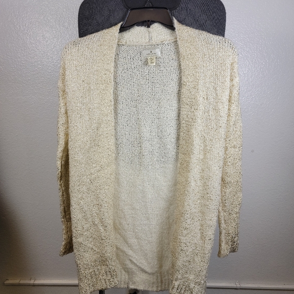 ruby moon Sweaters - Ruby Moon Women's Cream Knit Open Cardigan Size XS